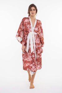 MARGUERITE Kimono lungo double seta e velluto